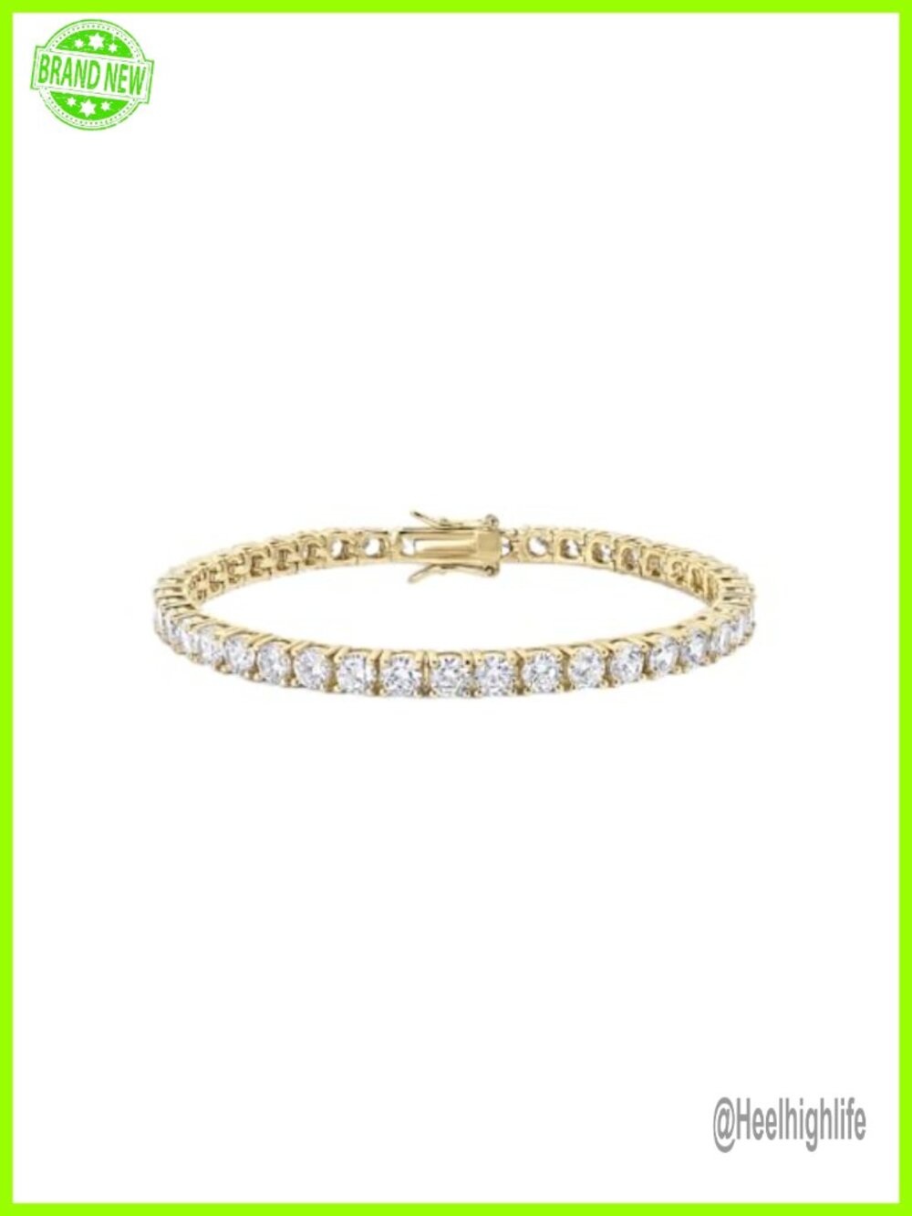 14k Gold Plated Tennis Chain Bracelet Stackable Everyday Jewelry